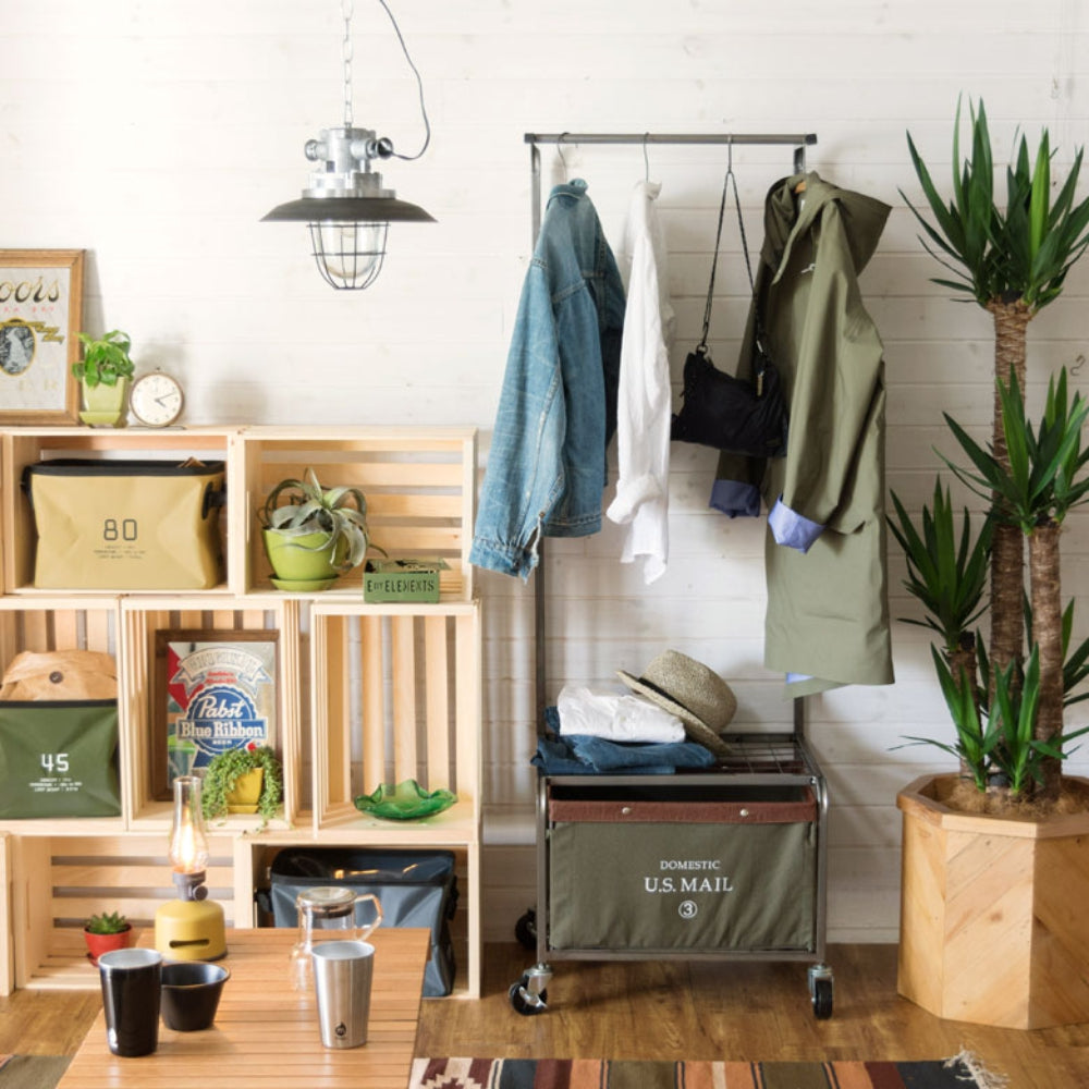 U.S. MAIL clothes rack