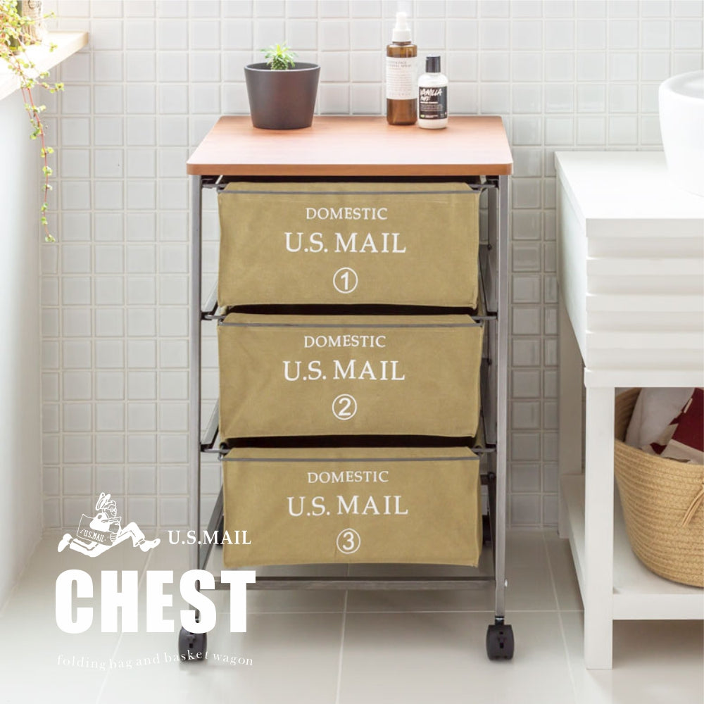 U.S MAIL CHEST 3段 移動收納抽屜