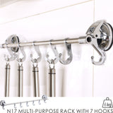 N17 MULTI-PURPOSE RACK WITH 7 HOOKS -SILVER