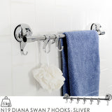 N19 DIANA SWAN 7 HOOKS -SLIVER