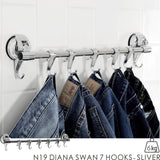 N19 DIANA SWAN 7 HOOKS -SLIVER