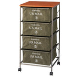 U.S MAIL CHEST 4段 移動收納抽屜