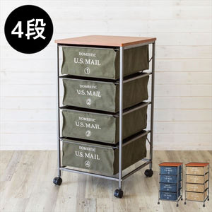 U.S MAIL CHEST 4段 移動收納抽屜