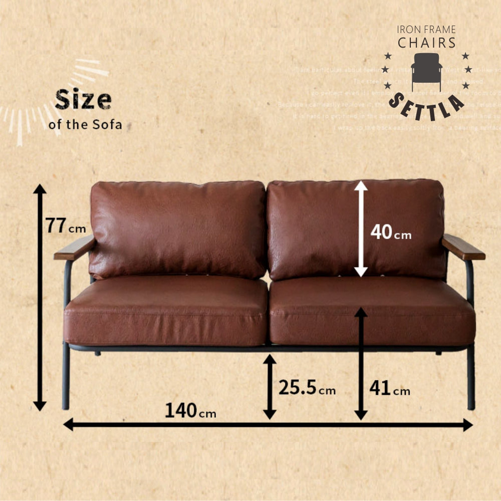 SETTLA IRON FRAME 2P SOFA