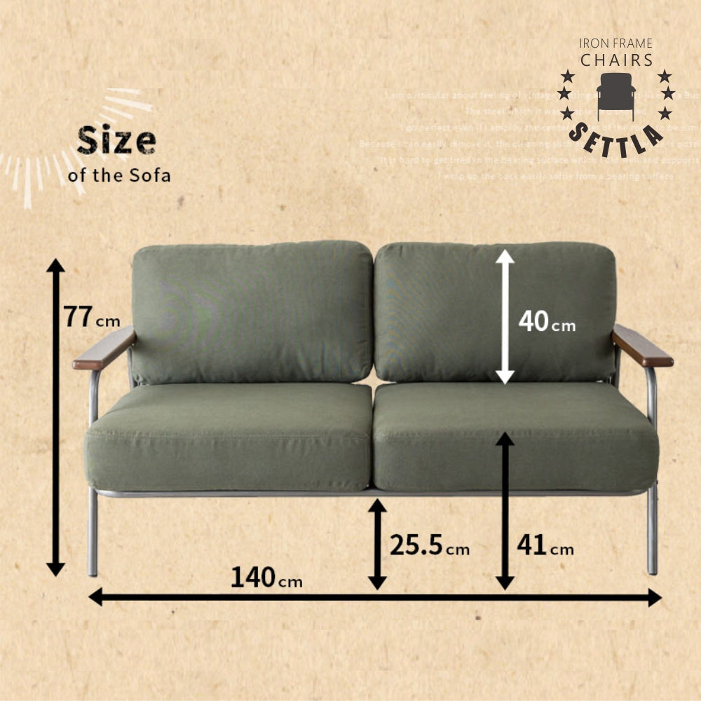 SETTLA IRON FRAME 2P SOFA